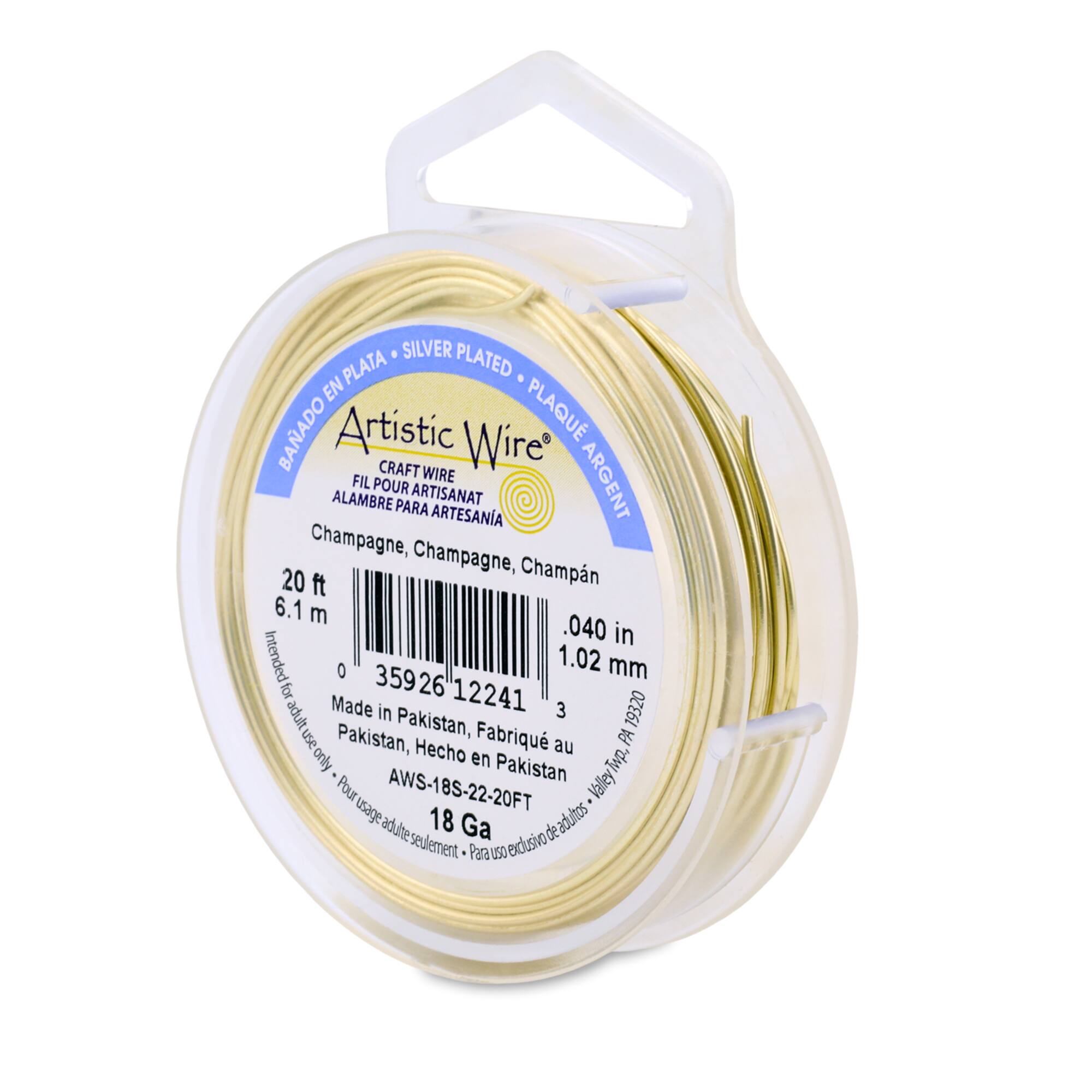 Artistic Wire® 18 Gauge Silver Plated Tarnish Resistant Colored Copper Craft Wire